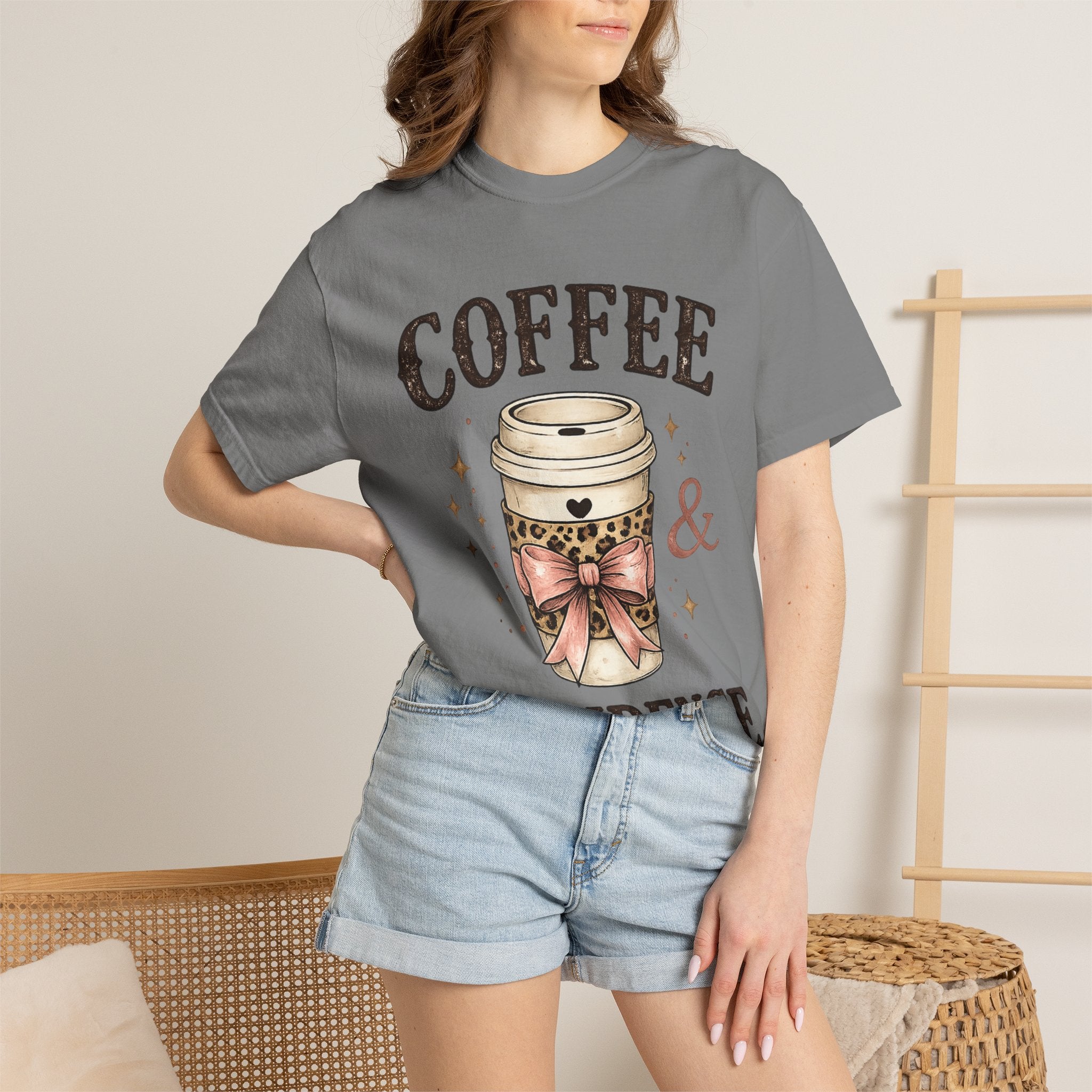 Coffee & Confidence T-Shirt — Cute Coffee Cup Graphic Tee
