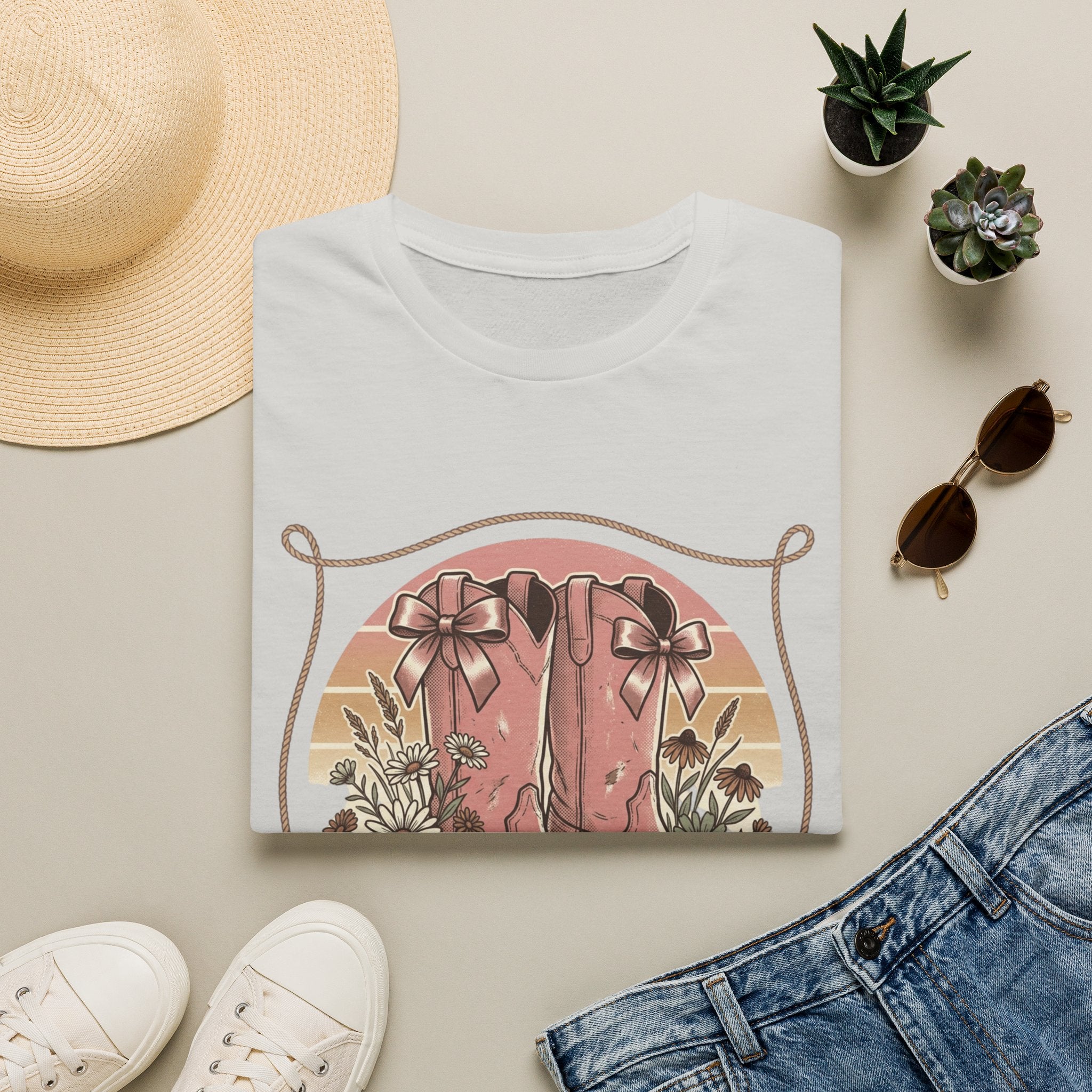 Boots Bows & Bonfires T-Shirt | Western Cowgirl Graphic Tee