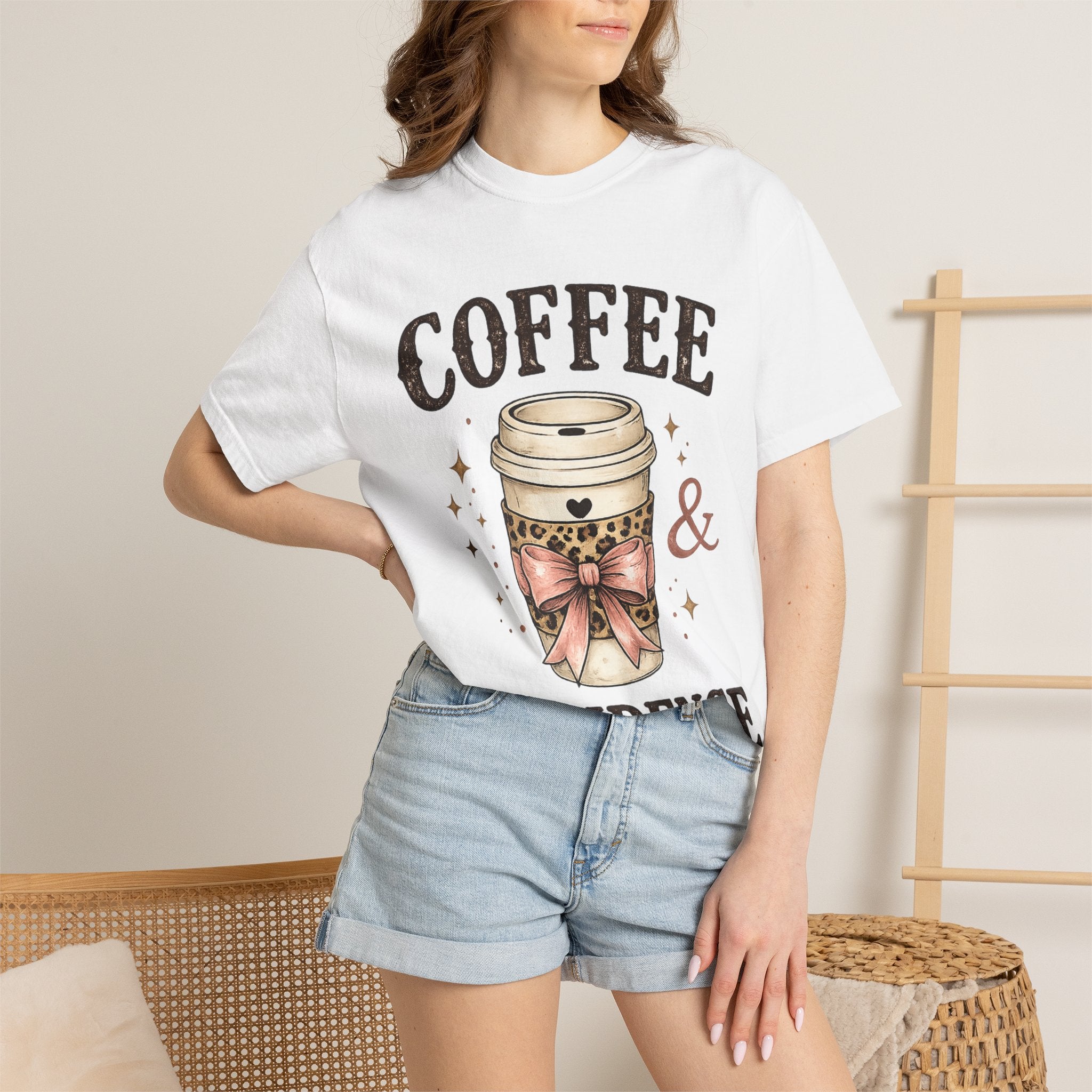 Coffee & Confidence T-Shirt — Cute Coffee Cup Graphic Tee
