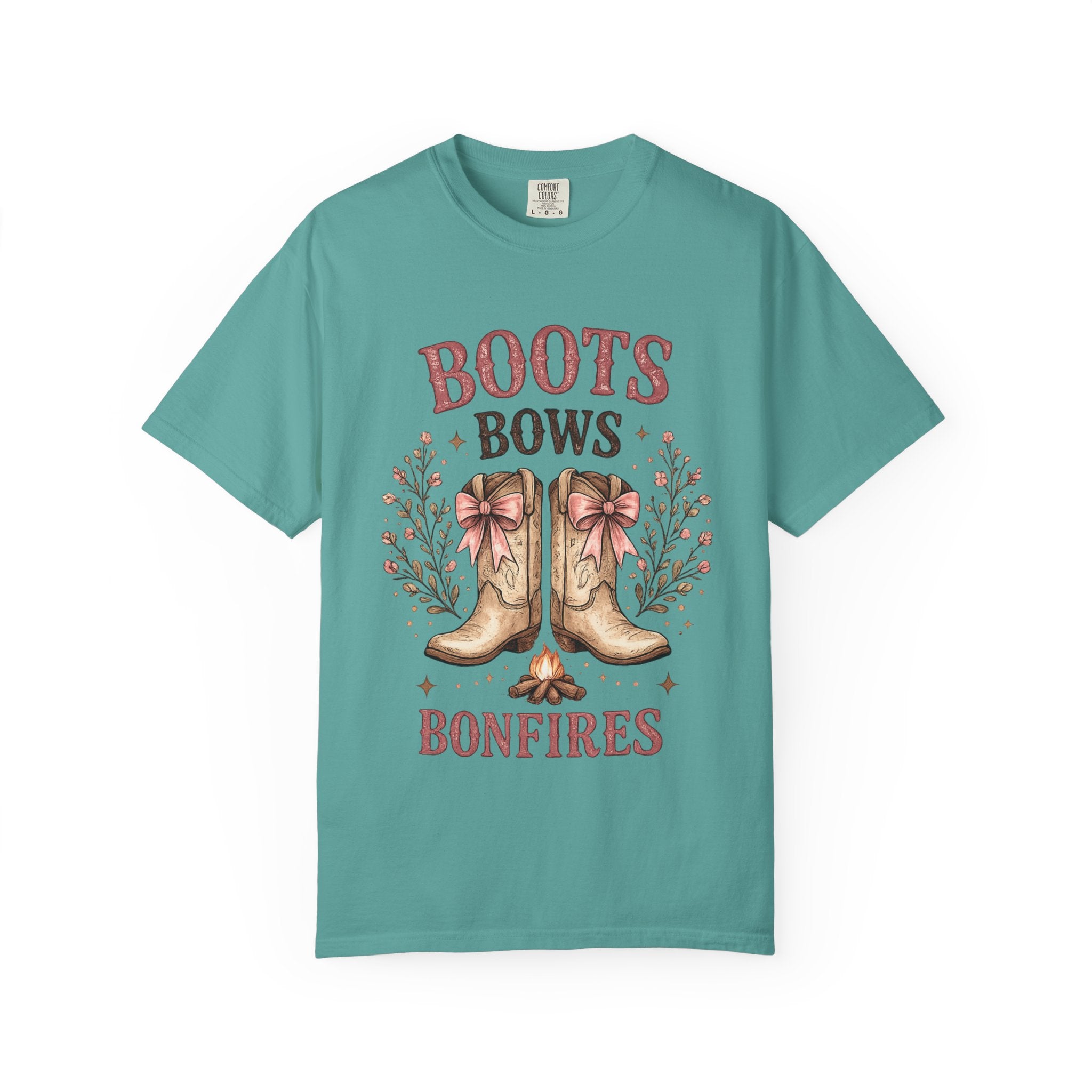 Boots Bows Bonfires T-Shirt — Western Cowgirl Graphic Tee