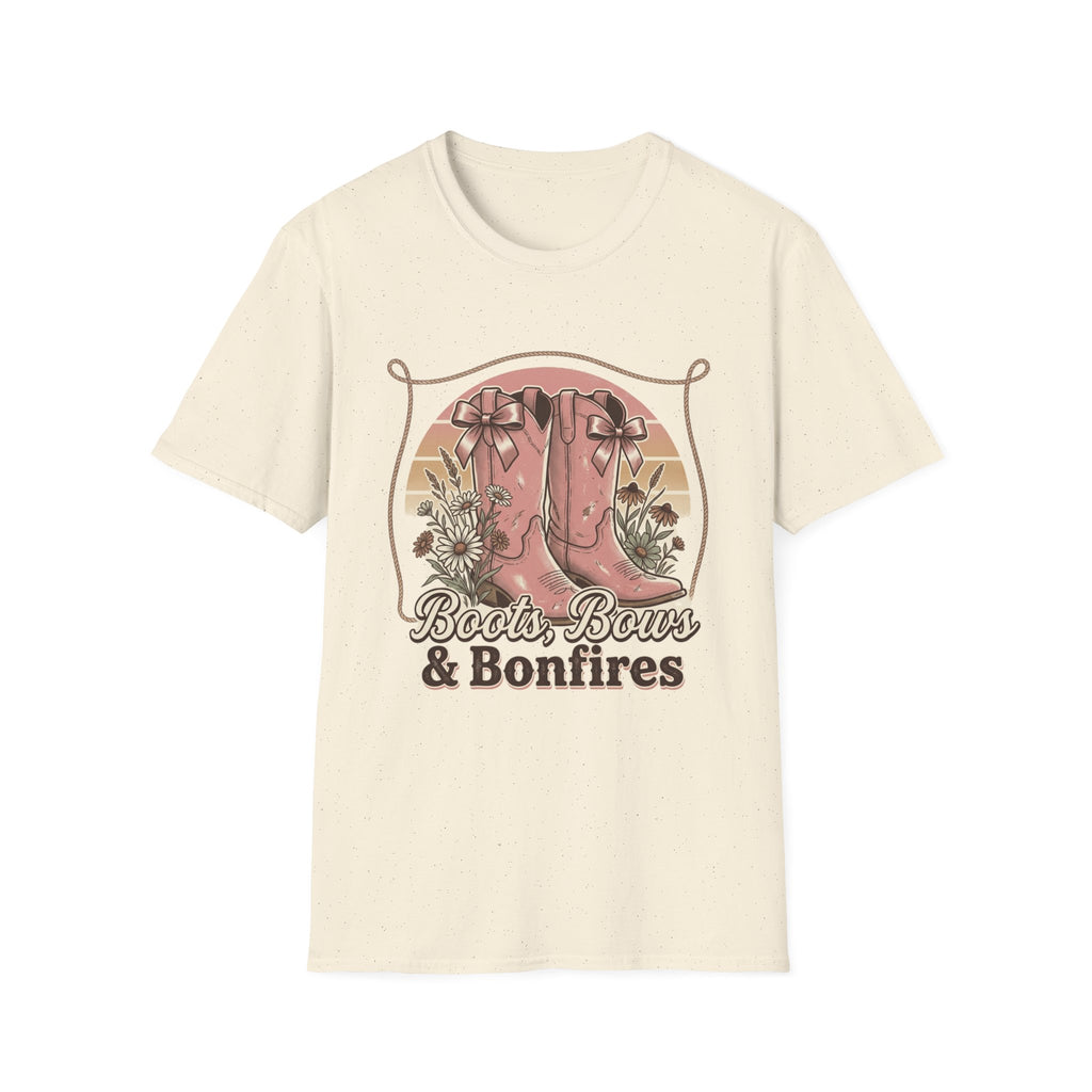 Boots Bows & Bonfires T-Shirt | Western Cowgirl Graphic Tee
