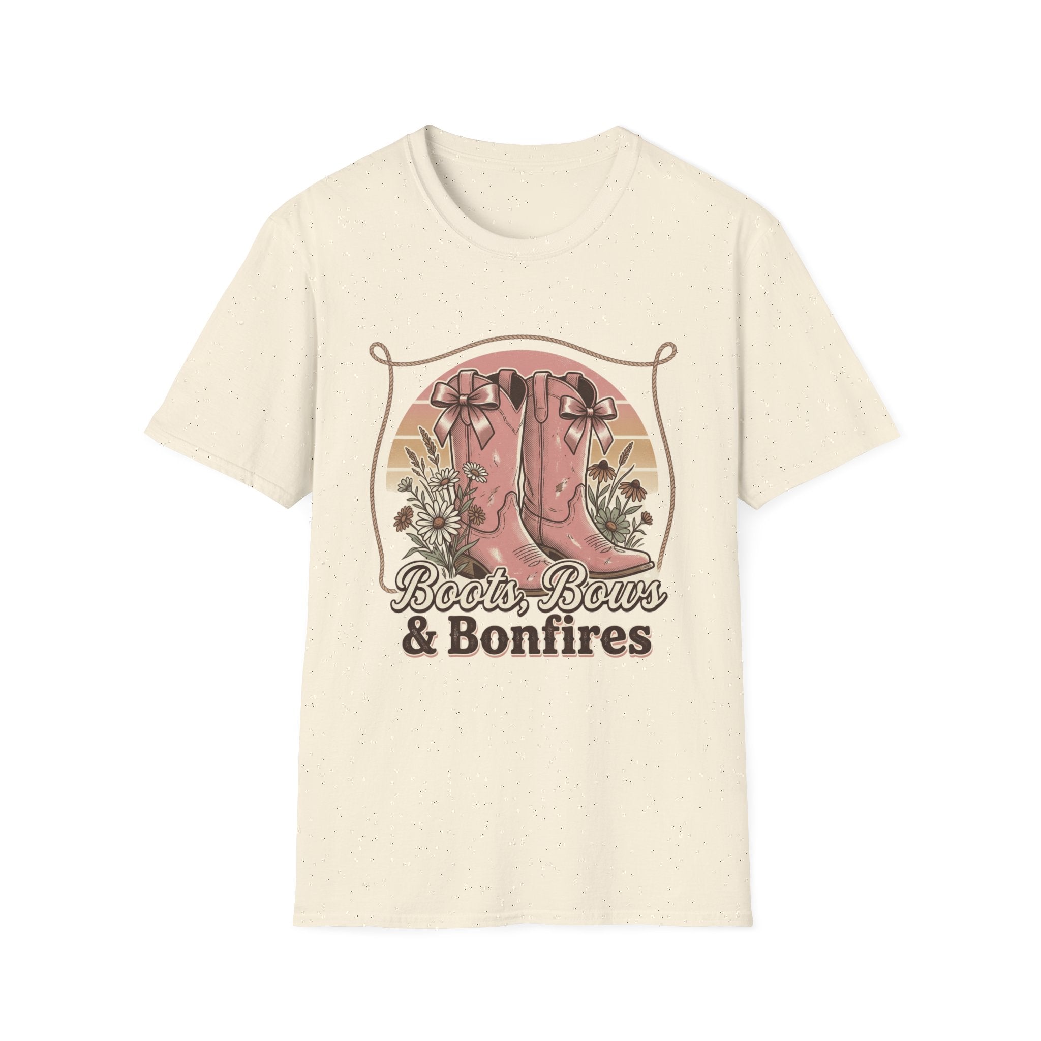 Boots Bows & Bonfires T-Shirt | Western Cowgirl Graphic Tee