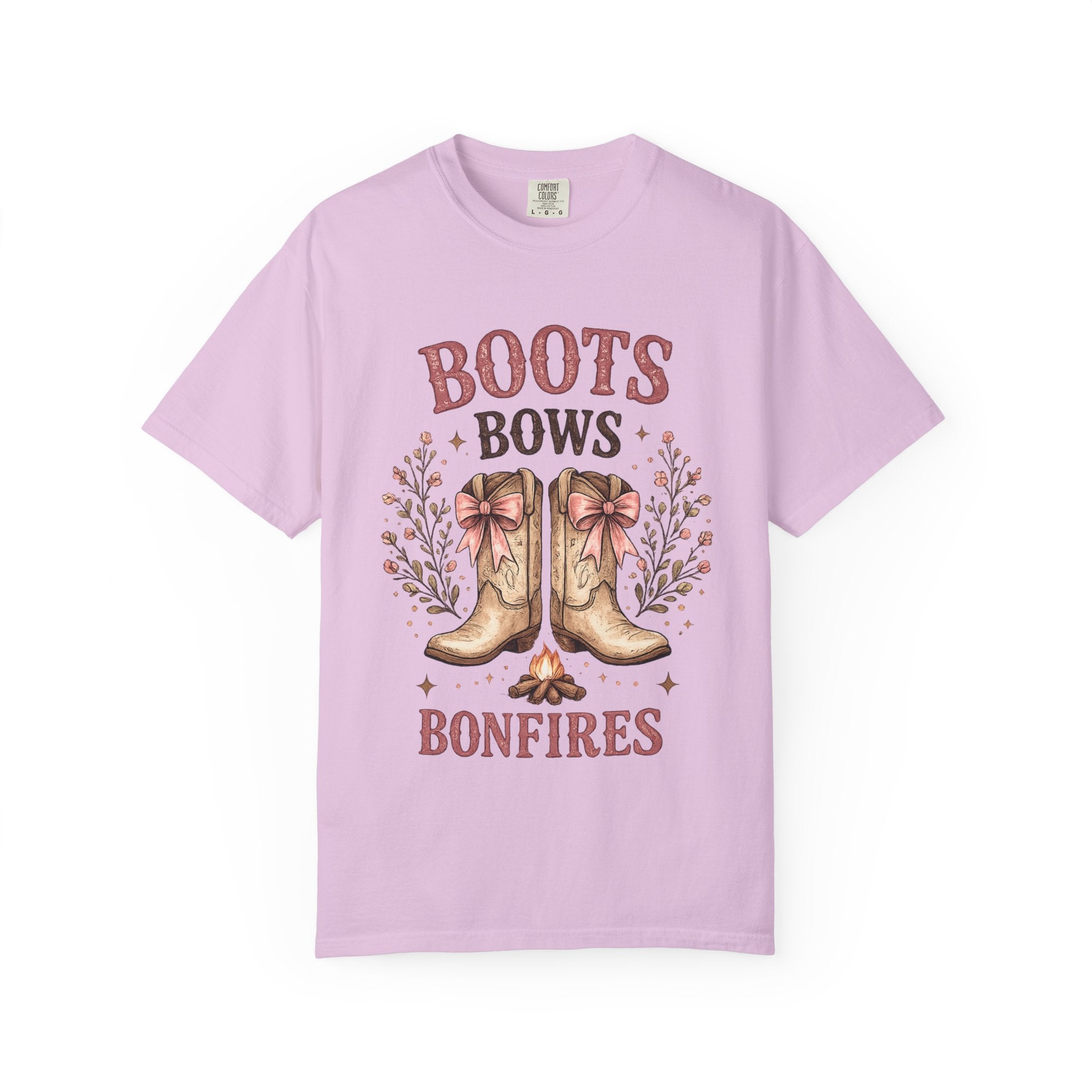 Boots Bows Bonfires T-Shirt — Western Cowgirl Graphic Tee