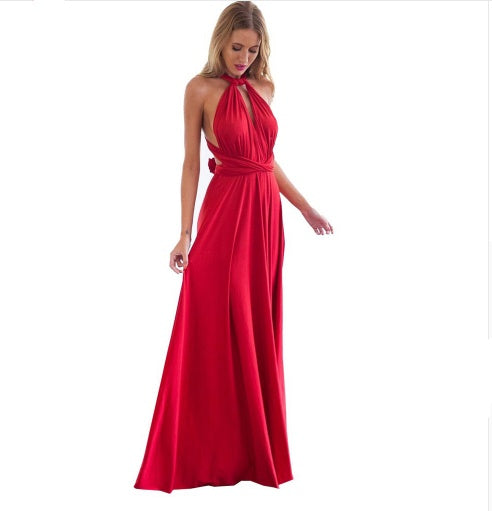 Women's  Long Dress Floor-Length Summer Backless Bandage Maxi Dress Multiway