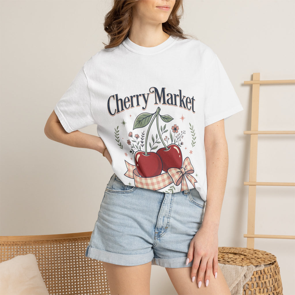 Cherry Market cherries T-shirt | vintage fruit market design