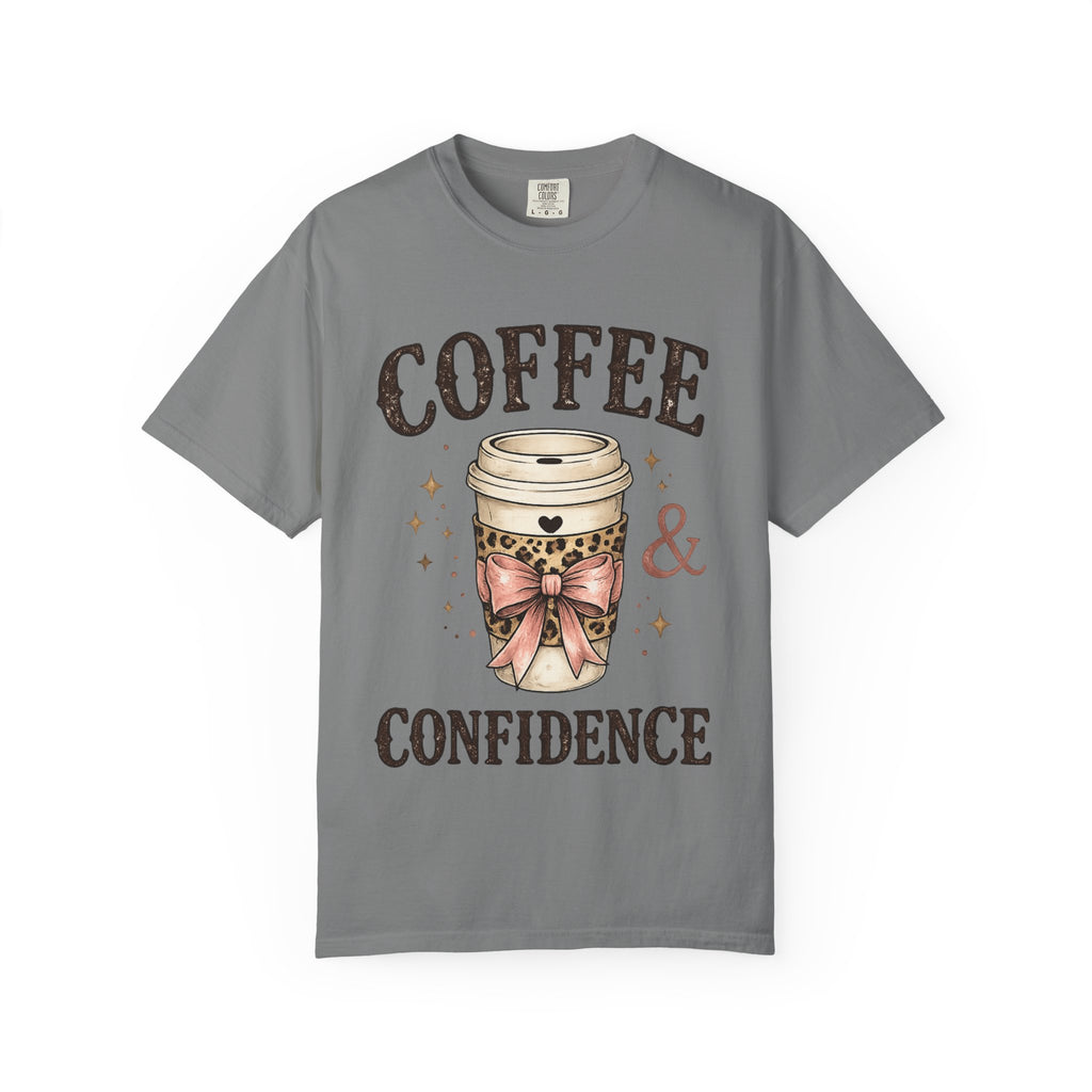 Coffee & Confidence T-Shirt — Cute Coffee Cup Graphic Tee