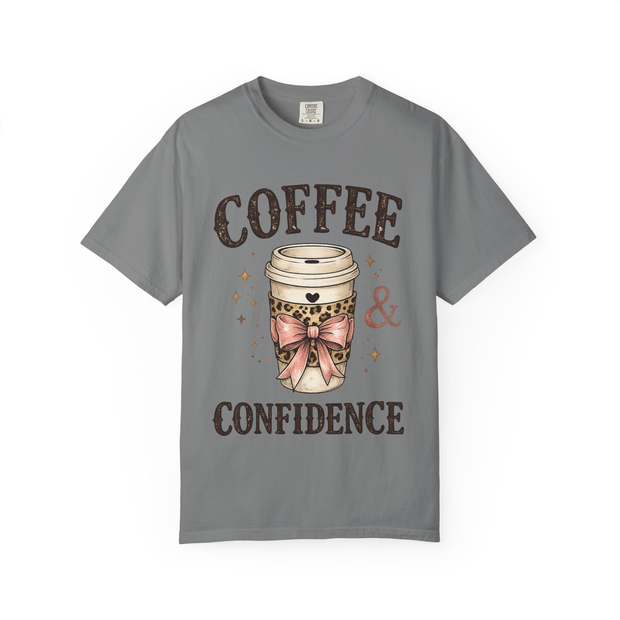Coffee & Confidence T-Shirt — Cute Coffee Cup Graphic Tee