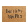 Doormat — "Home Is My Happy Place" Coir Welcome Mat, Cozy Entryway Décor