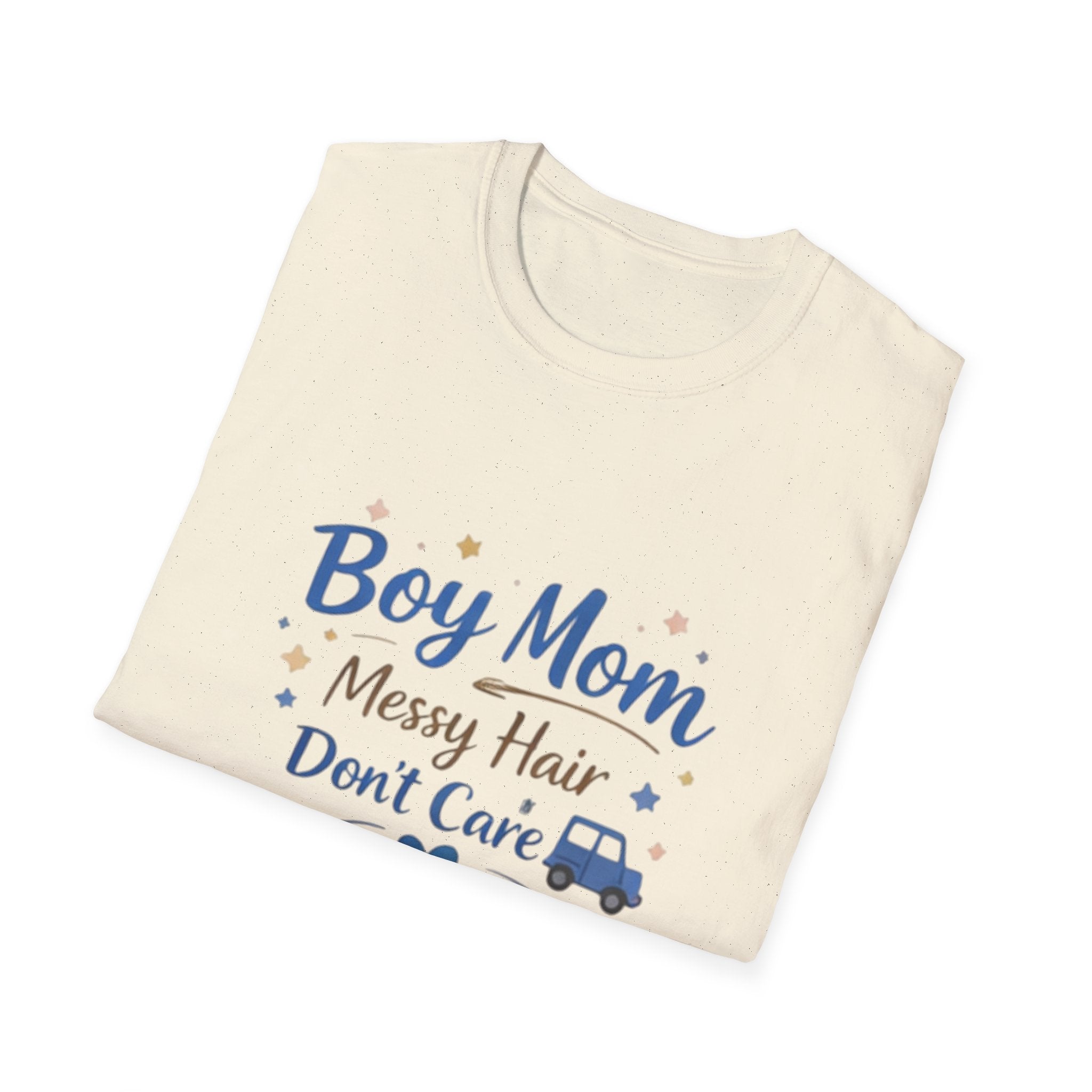 Boy Mom T-Shirt – "Boy Mom Messy Hair Don’t Care" Casual Mom Shirt