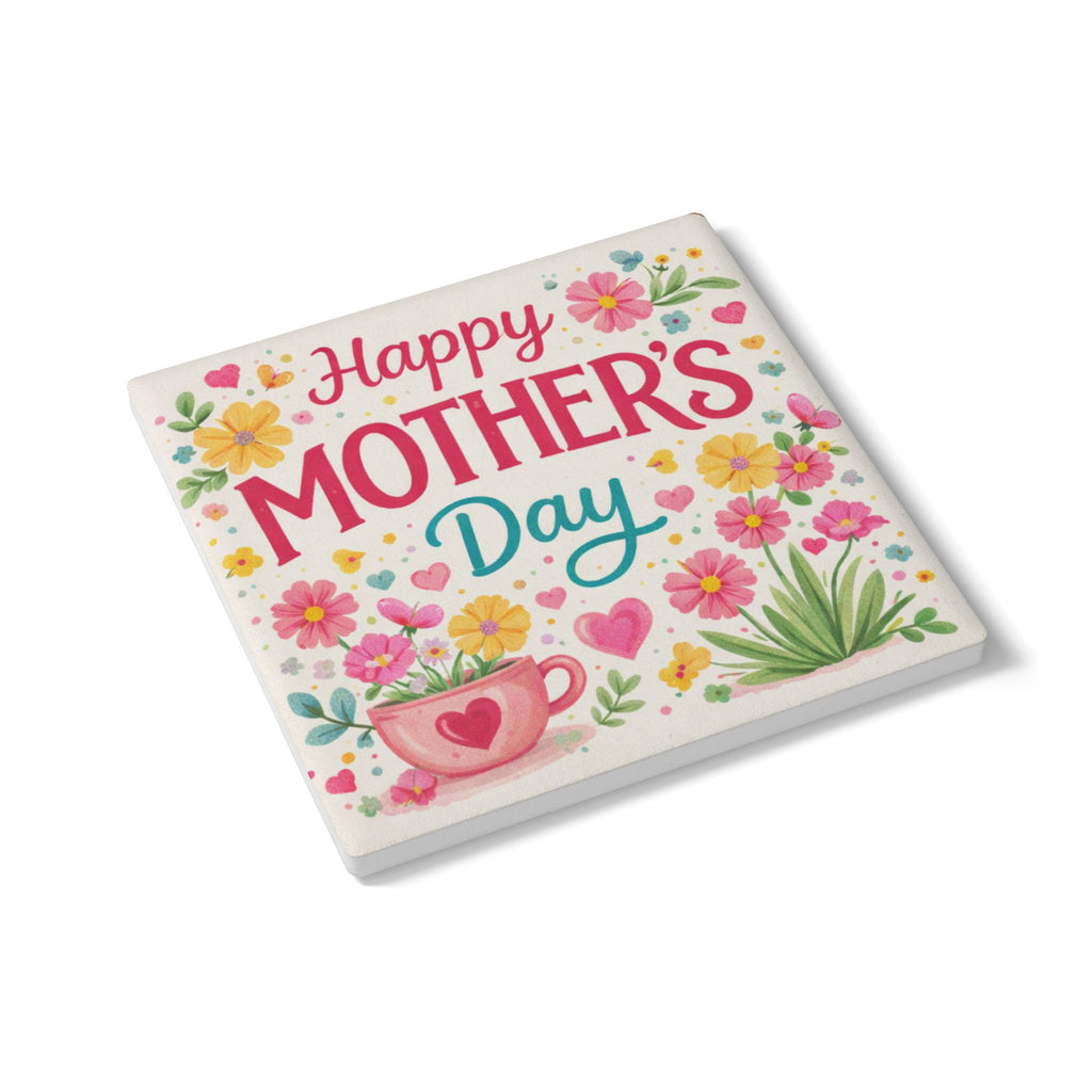 Happy Mother's Day Ceramic Coaster – Floral Tea Cup Gift
