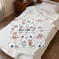 Plush Blanket — "She's Building the Life of Her Dreams" Inspirational Cozy Throw