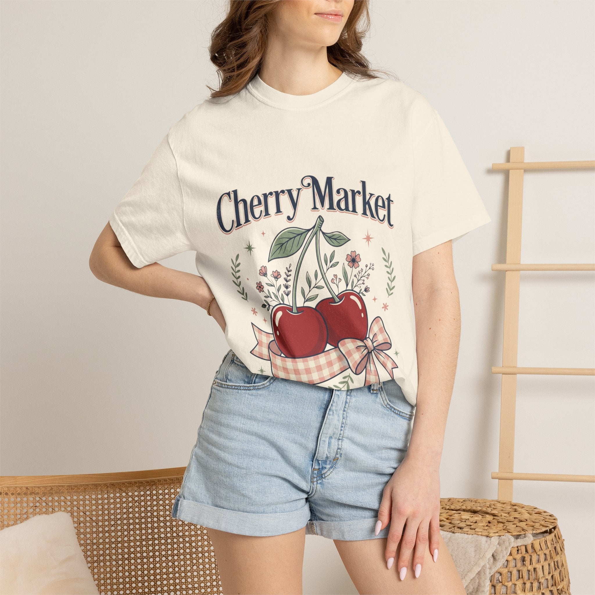 Cherry Market cherries T-shirt | vintage fruit market design