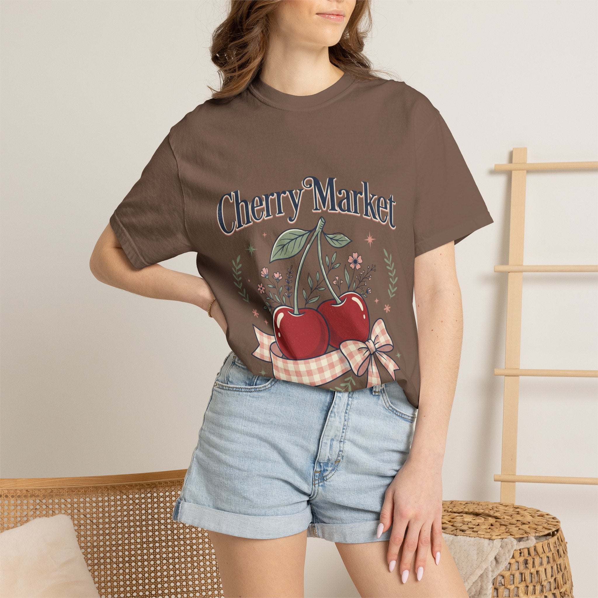 Cherry Market cherries T-shirt | vintage fruit market design