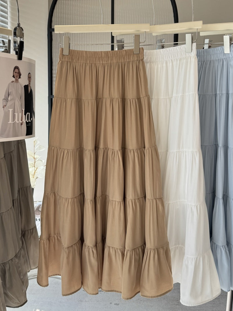 Womens High-Waisted Slimming A-Line Midi Skirt