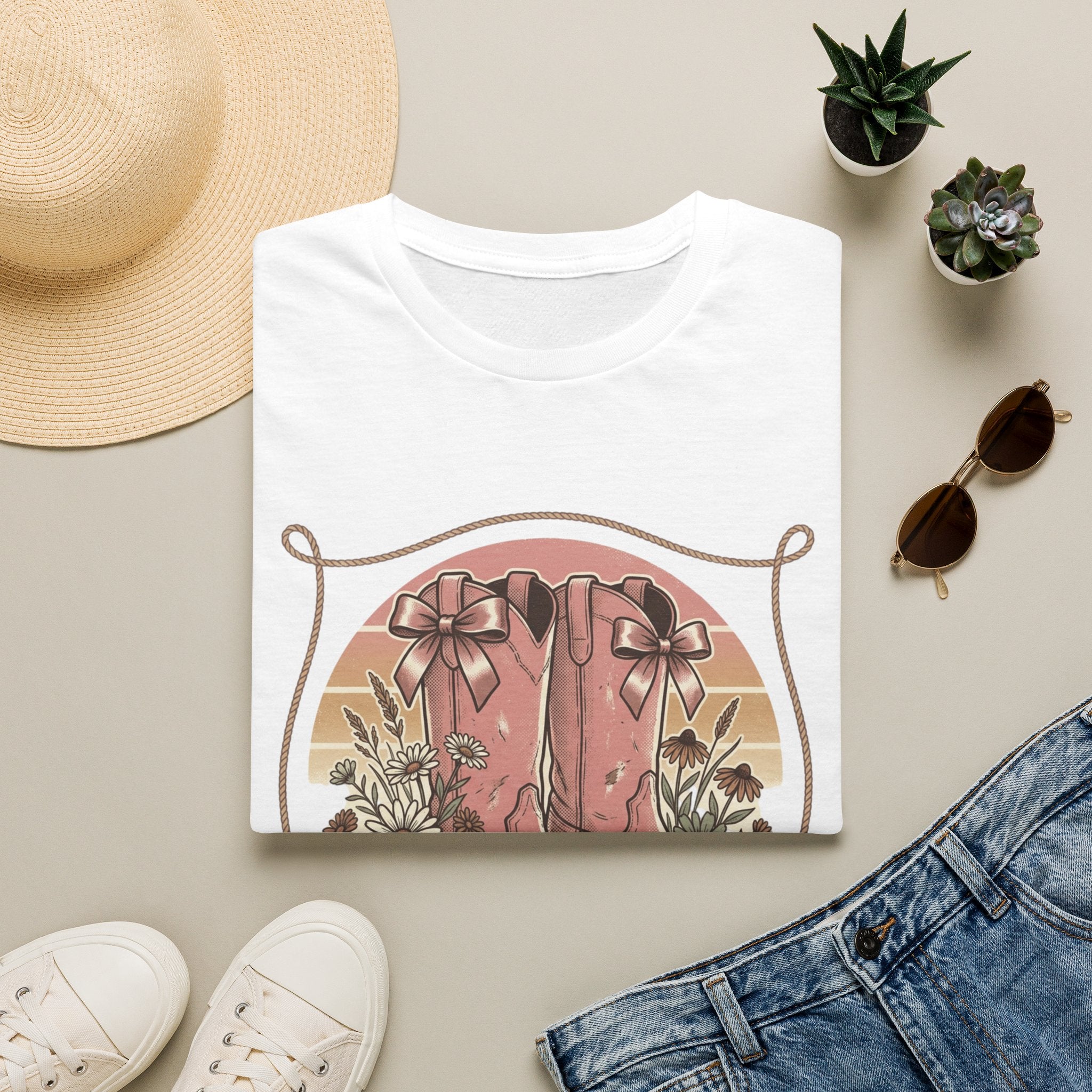 Boots Bows & Bonfires T-Shirt | Western Cowgirl Graphic Tee