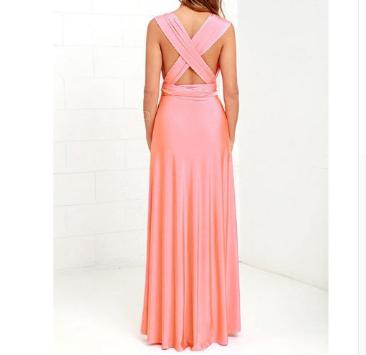 Women's  Long Dress Floor-Length Summer Backless Bandage Maxi Dress Multiway