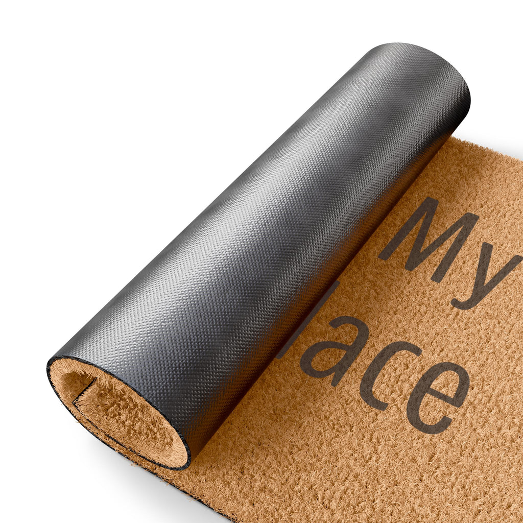 Doormat — "Home Is My Happy Place" Coir Welcome Mat, Cozy Entryway Décor