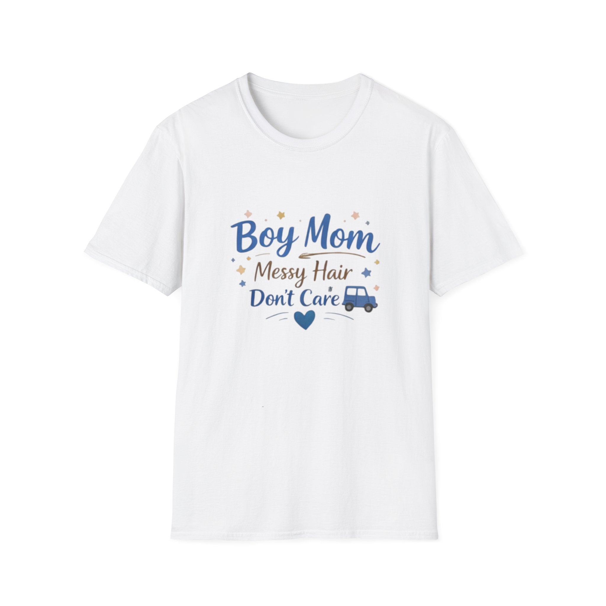 Boy Mom T-Shirt – "Boy Mom Messy Hair Don’t Care" Casual Mom Shirt