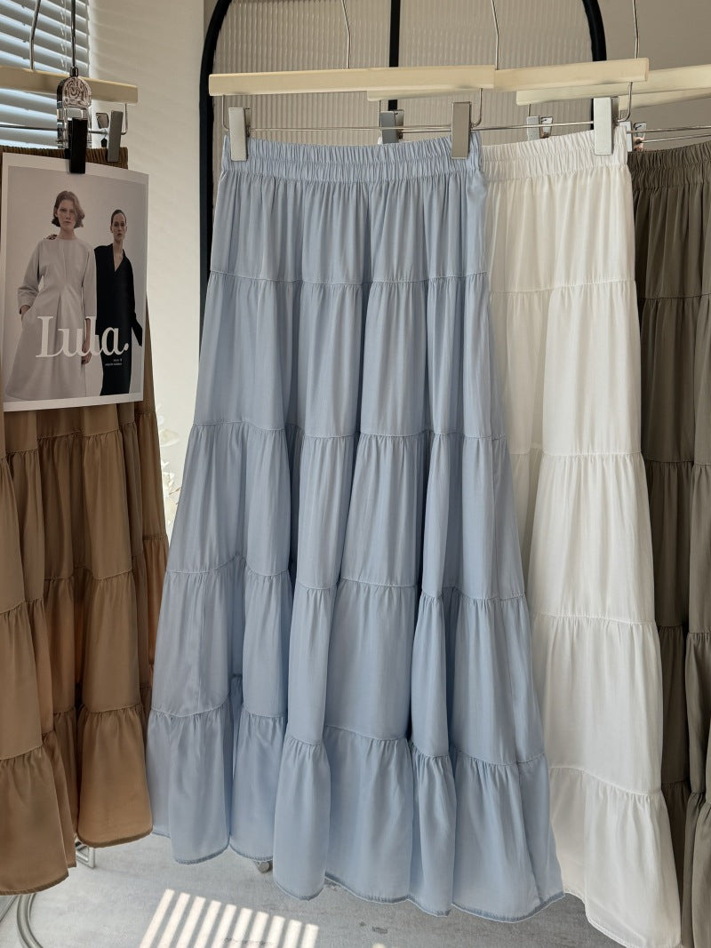 Womens High-Waisted Slimming A-Line Midi Skirt