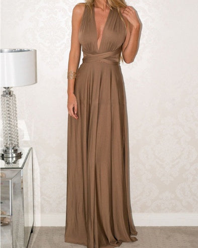 Women's  Long Dress Floor-Length Summer Backless Bandage Maxi Dress Multiway