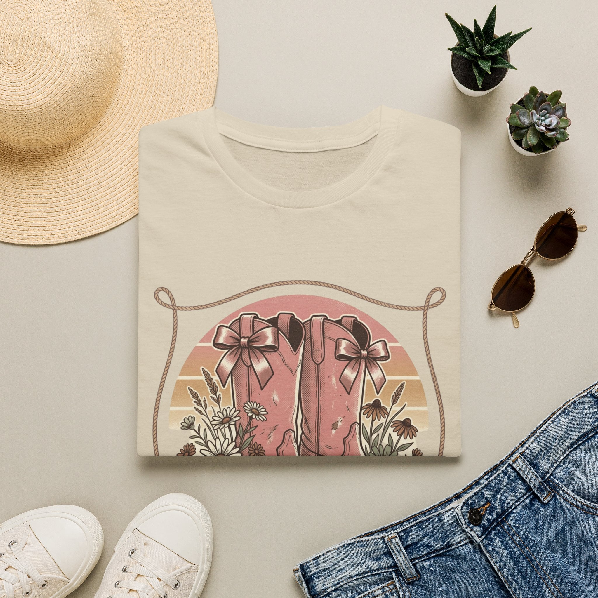 Boots Bows & Bonfires T-Shirt | Western Cowgirl Graphic Tee
