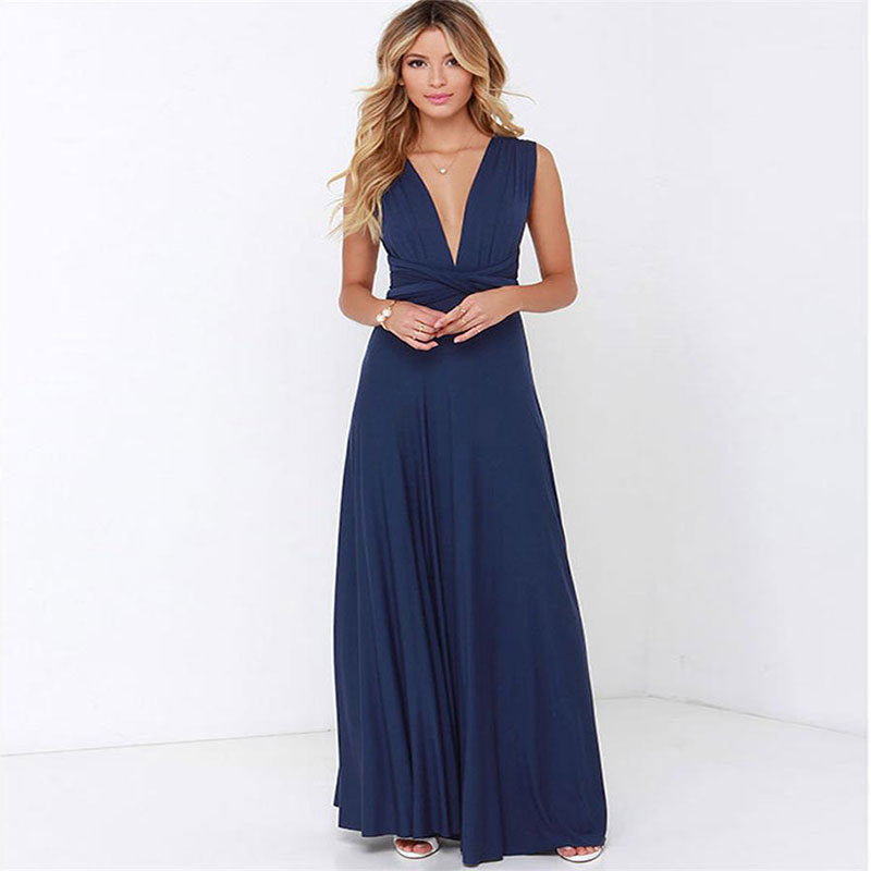 Women's  Long Dress Floor-Length Summer Backless Bandage Maxi Dress Multiway