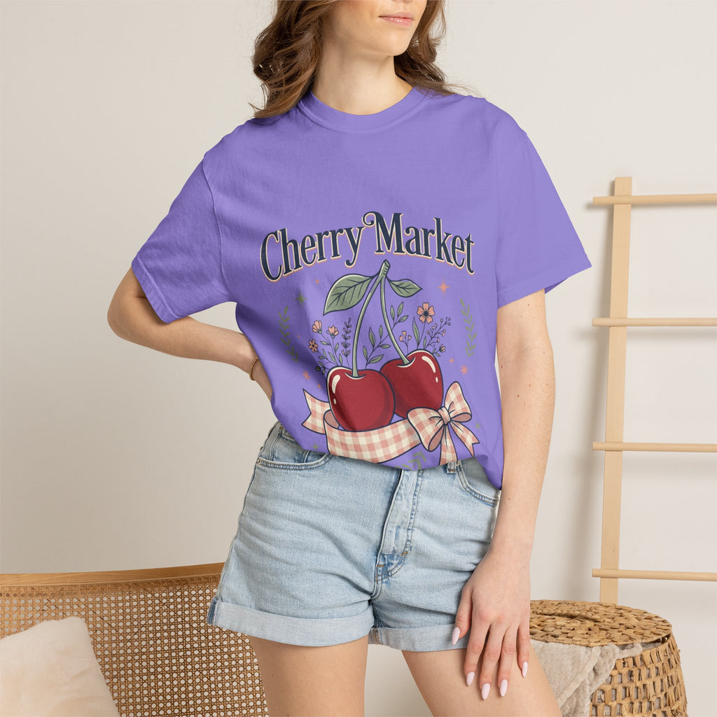 Cherry Market cherries T-shirt | vintage fruit market design
