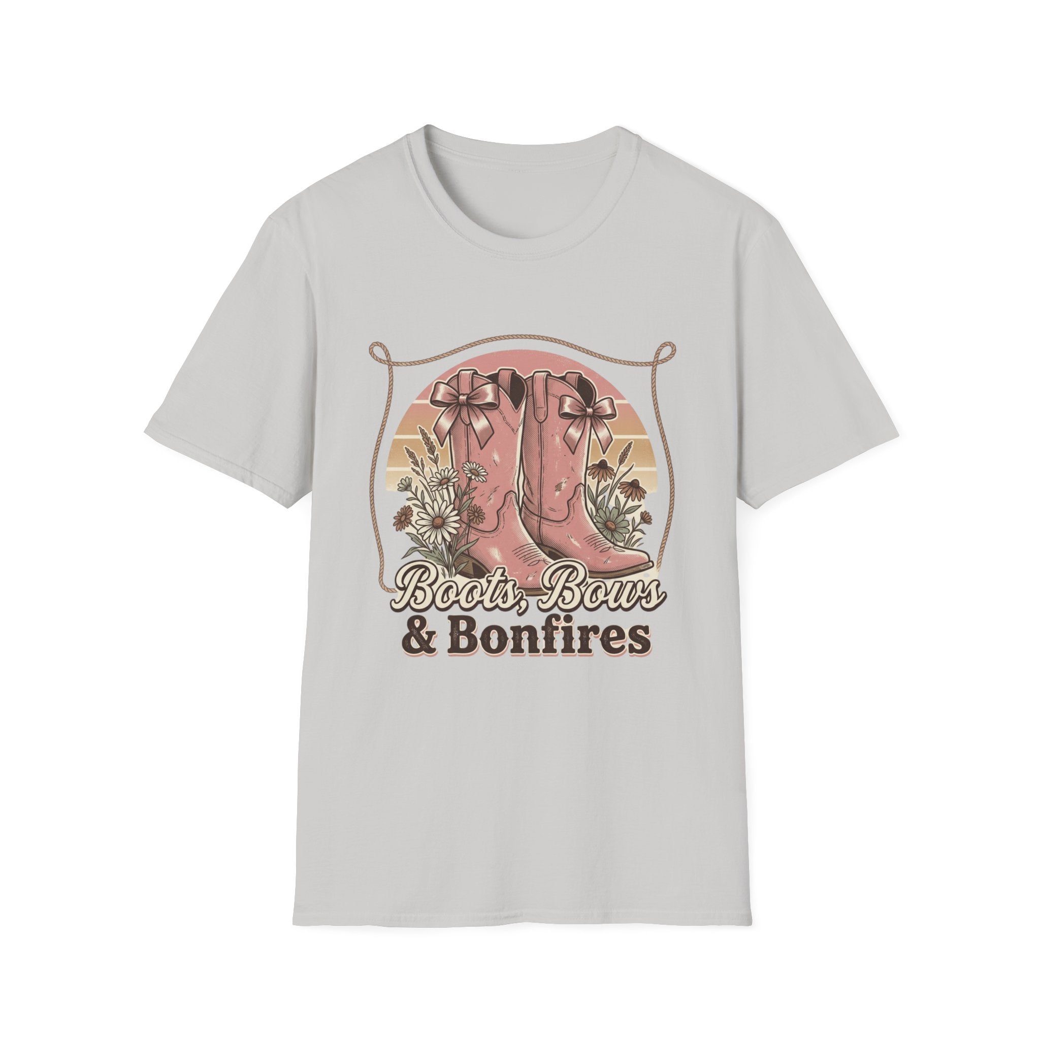 Boots Bows & Bonfires T-Shirt | Western Cowgirl Graphic Tee