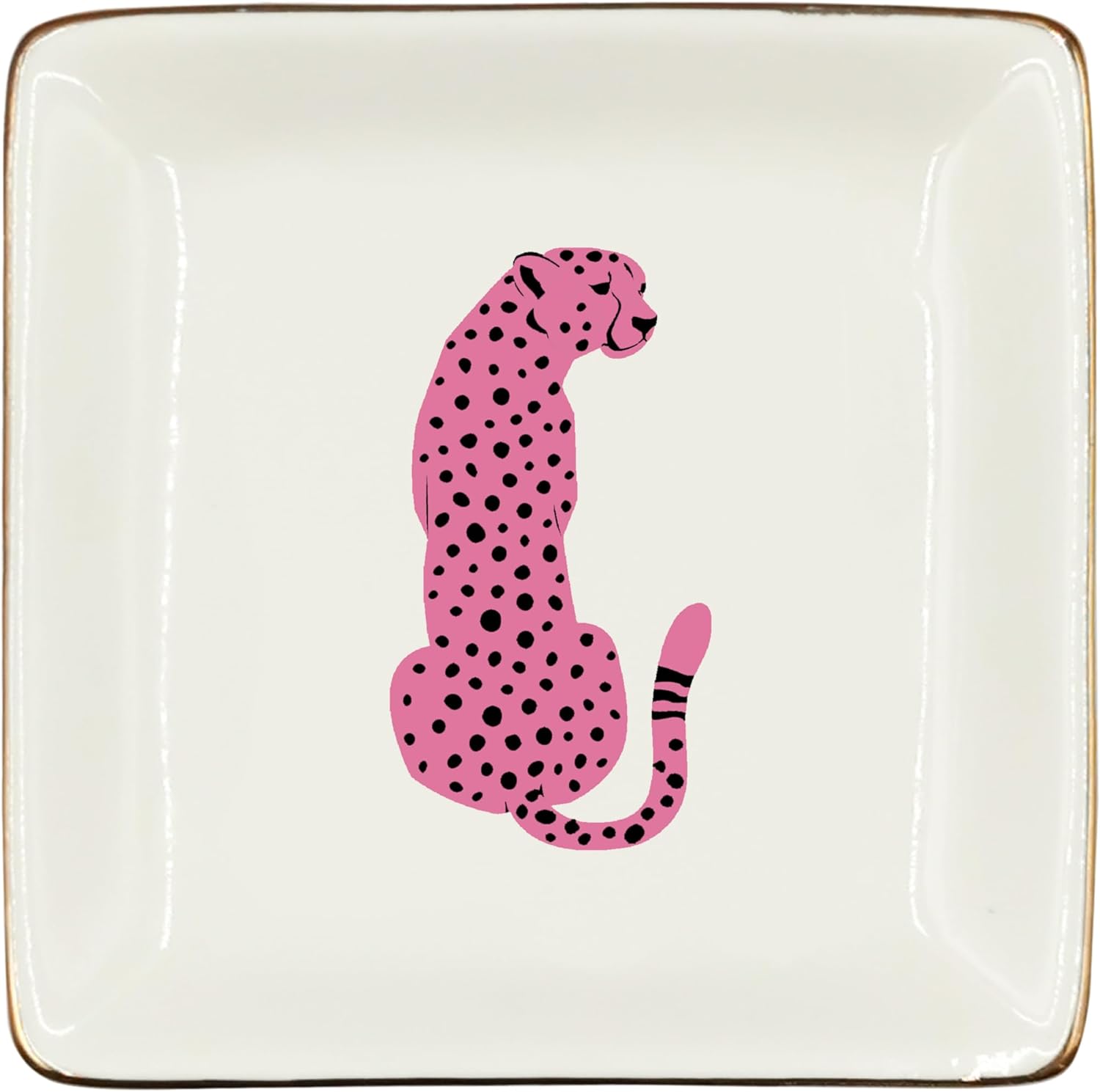 Pink Cheetah Trinket Tray