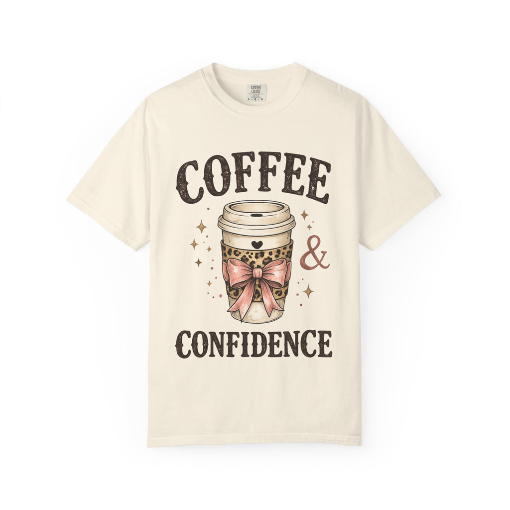 Coffee & Confidence T-Shirt — Cute Coffee Cup Graphic Tee