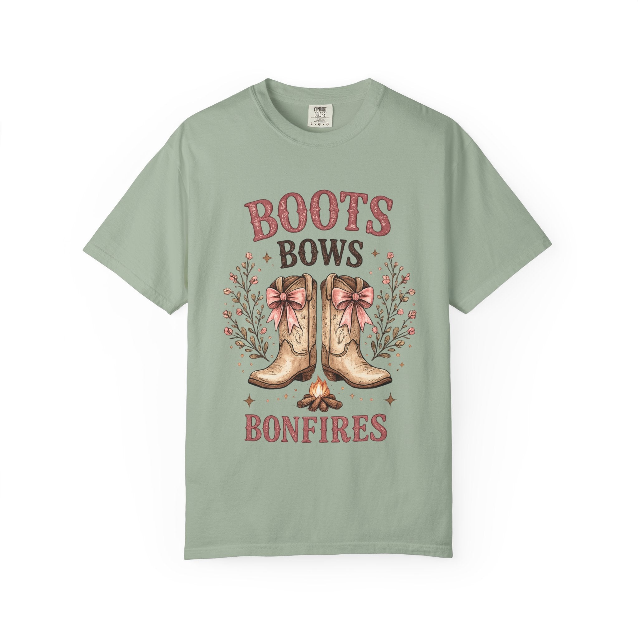 Boots Bows Bonfires T-Shirt — Western Cowgirl Graphic Tee
