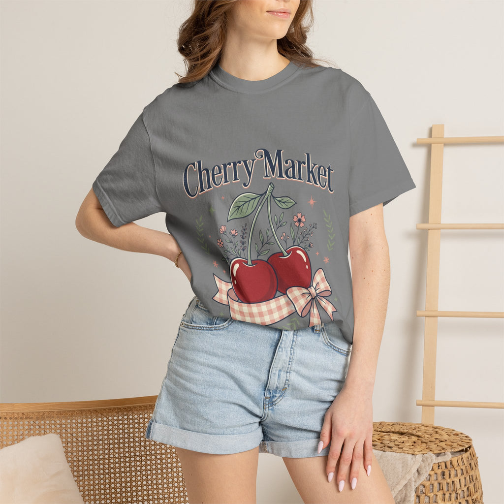 Cherry Market cherries T-shirt | vintage fruit market design