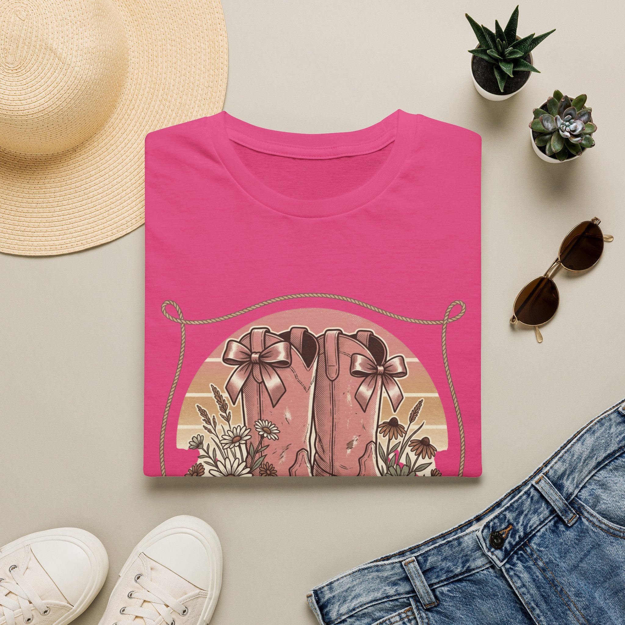 Boots Bows & Bonfires T-Shirt | Western Cowgirl Graphic Tee