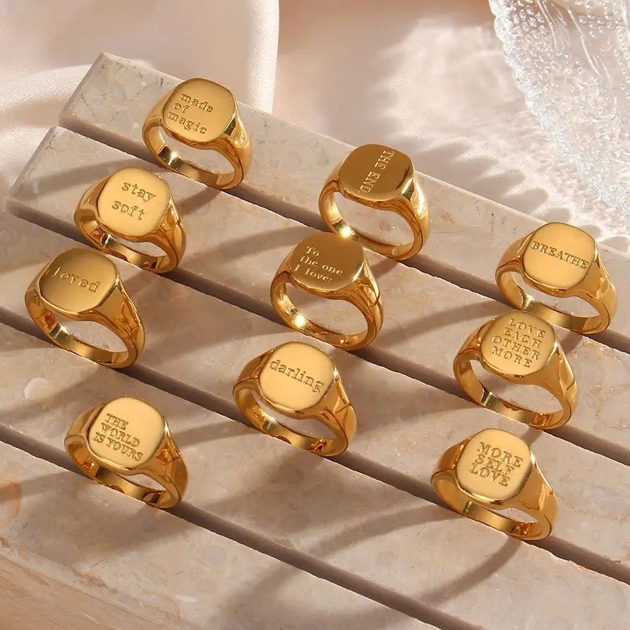 Inspiring words rings
