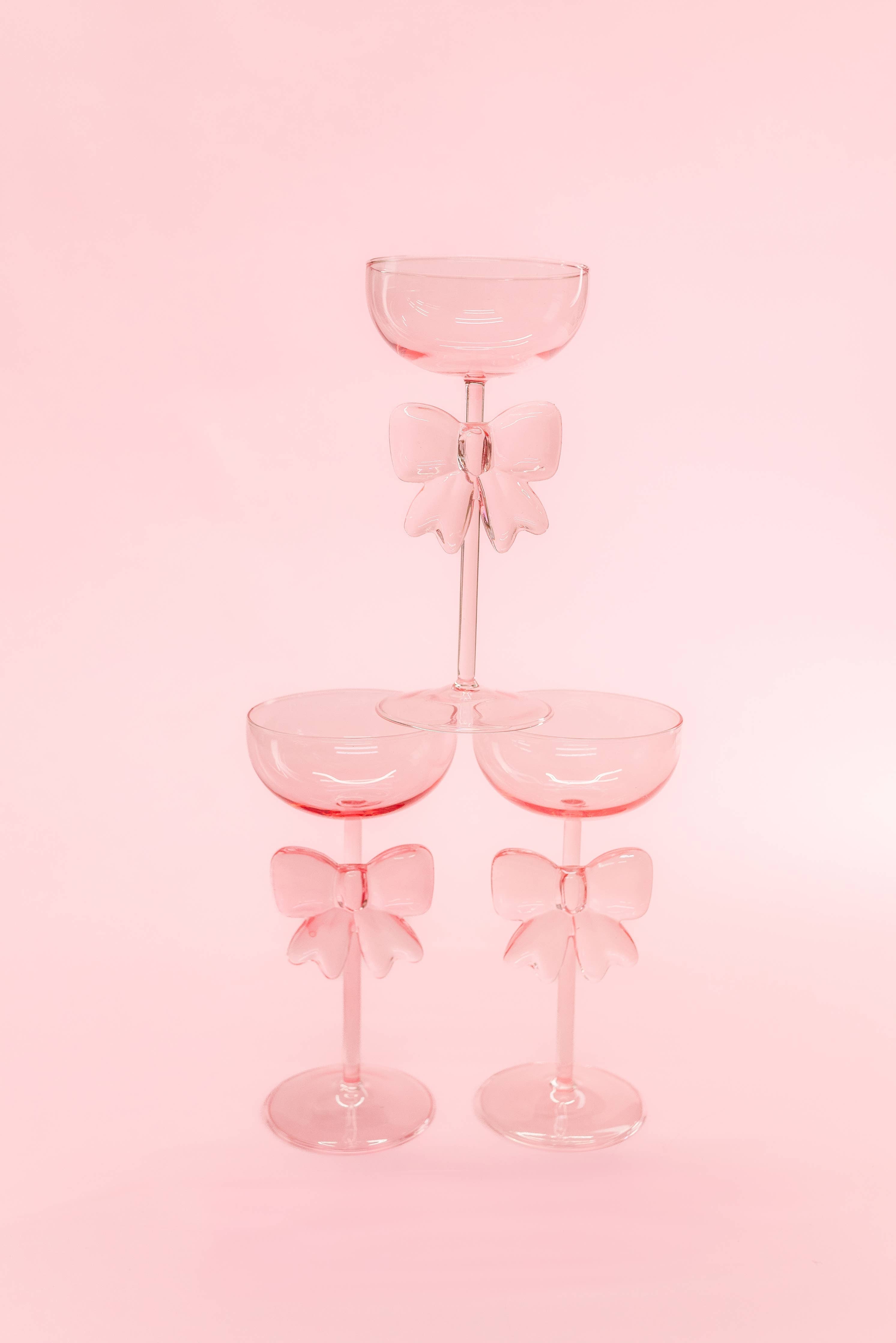 Pink Bow Coupe Glass