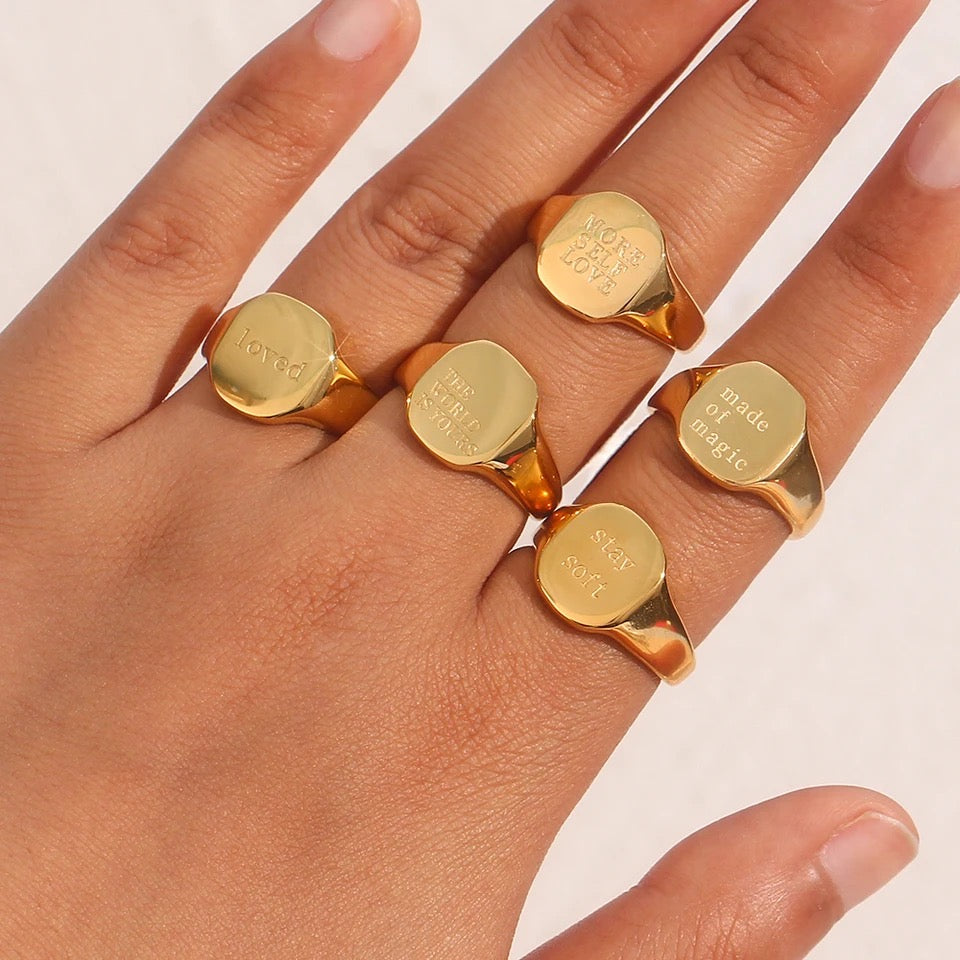 Inspiring words rings
