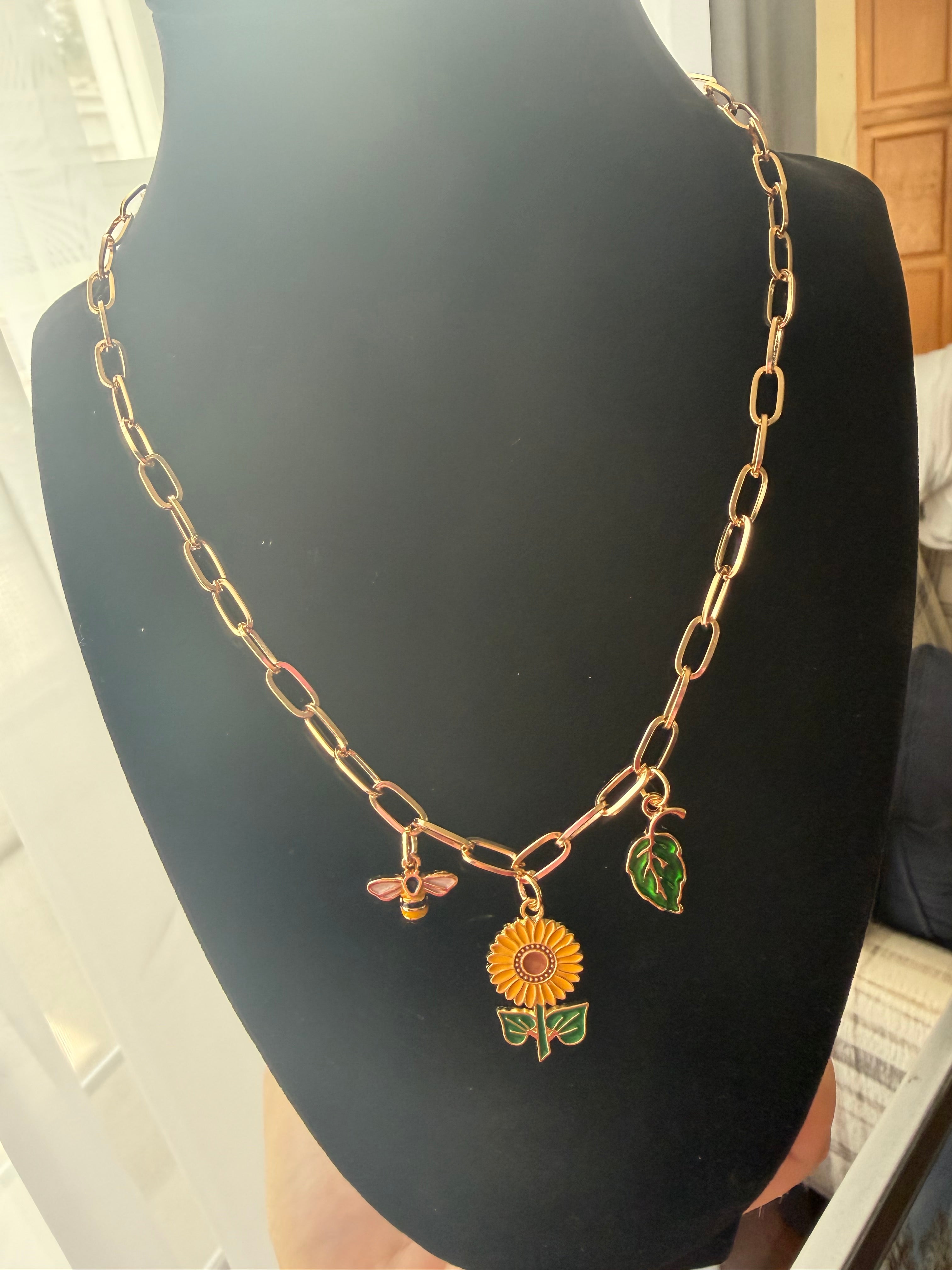 Bloom & Bee Charm Necklace