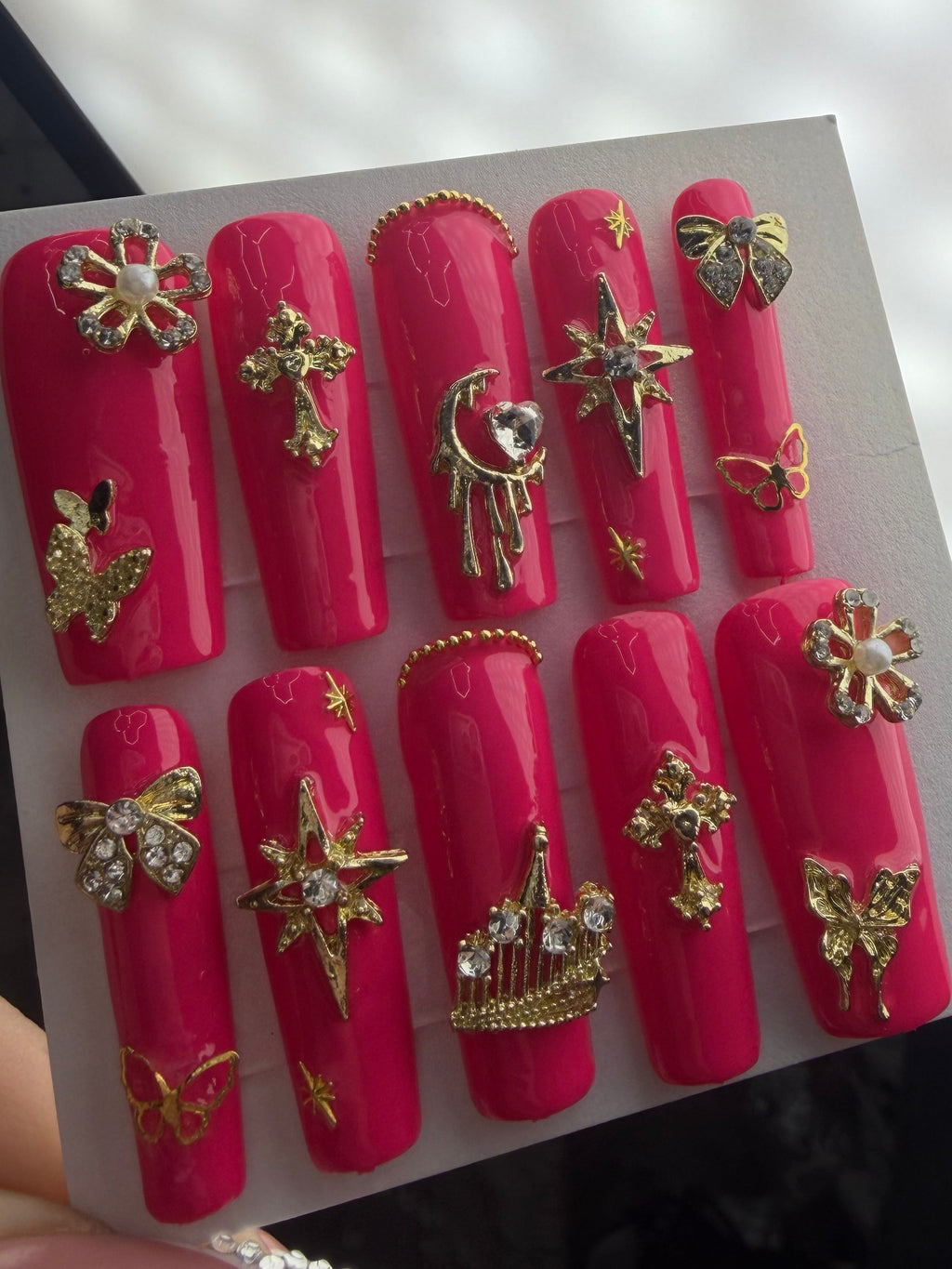 💖 Celestial Butterfly Bling Press-On Nail Set
