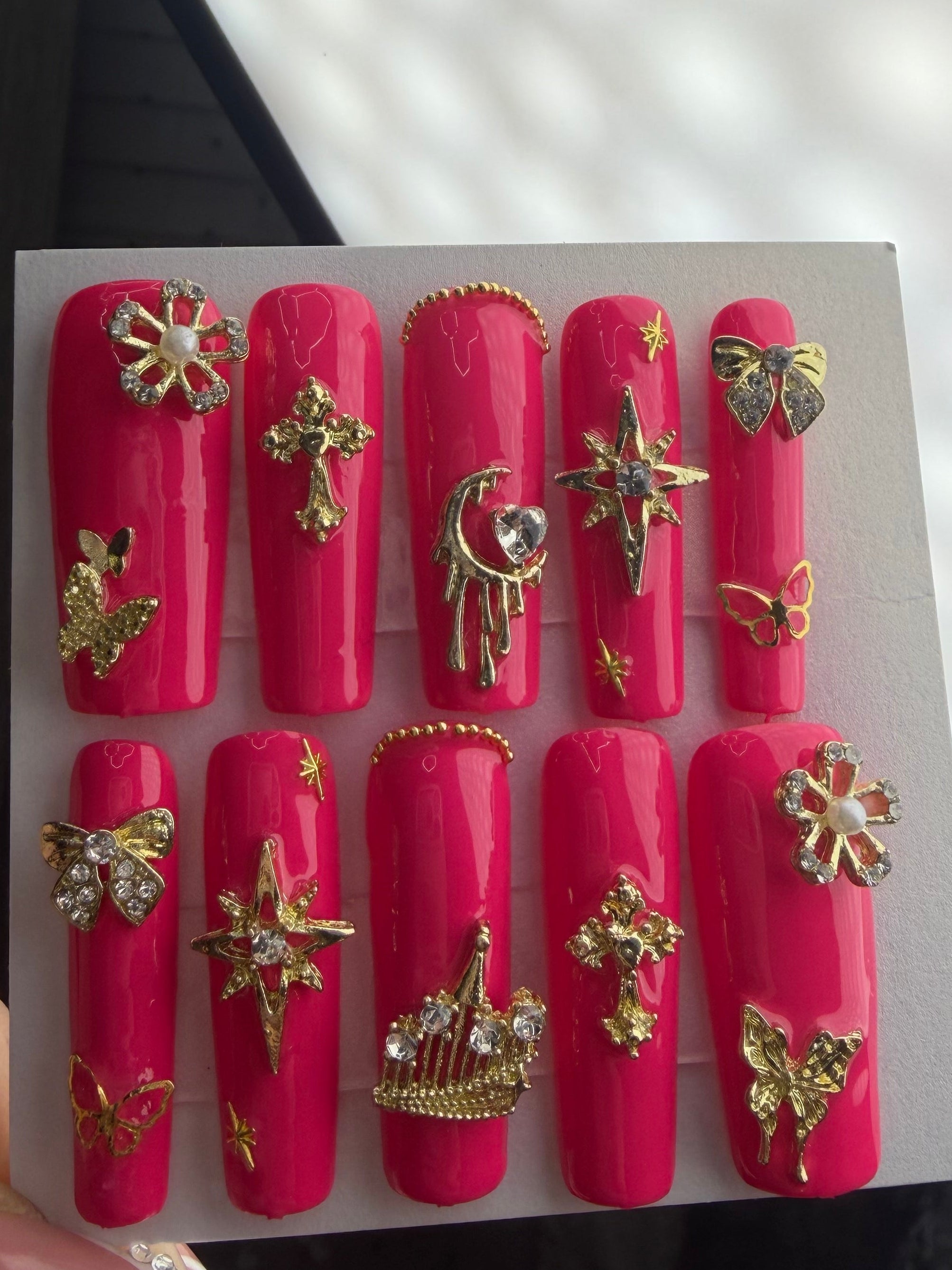 💖 Celestial Butterfly Bling Press-On Nail Set