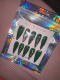 Emerald Luxe Rhinestone Press-On Nails