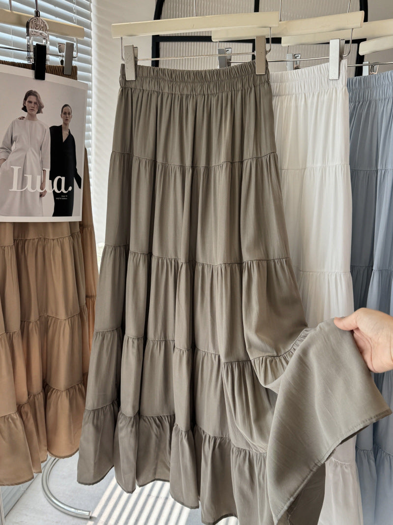 Womens High-Waisted Slimming A-Line Midi Skirt